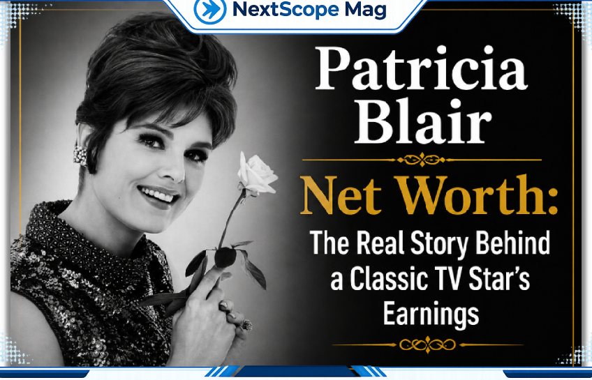 Patricia Blair portrait featured in an article exploring her net worth, acting career, and earnings as a classic TV star.