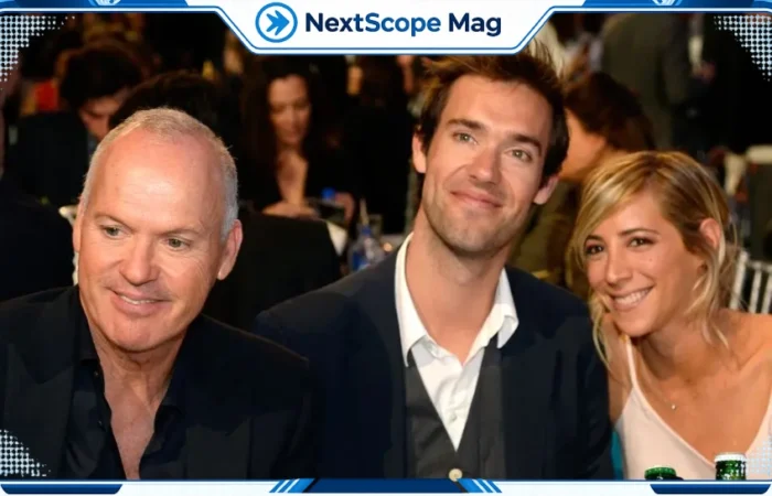 Rachel Bartov with husband Sean Douglas and father-in-law Michael Keaton at a Hollywood event — structurespy com feature