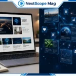 GlobeInsightBlog review featured image showing a laptop displaying a multi-topic content blog homepage with article cards.