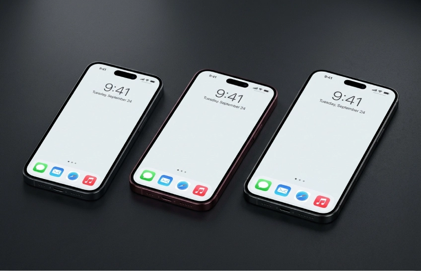 iPhone 18 Pro, iPhone 18, and iPhone 18 Pro Max concept renders showing design, display size, and rumored color options for 2026