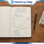 Handwritten investment notes on a wooden desk showing a simple upward growth chart — representing discommercified investment strategies for everyday investors.
