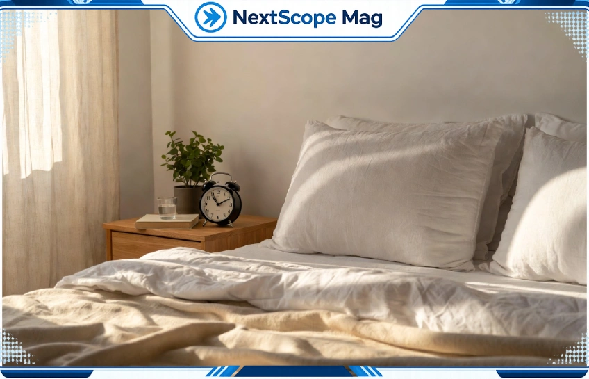 Peaceful morning bedroom with soft sunlight and clean bedding showing the role of quality sleep in immune system support