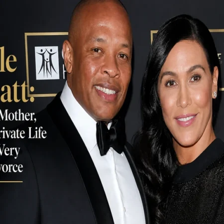 Nicole Threatt and Dr. Dre at a formal event, featured image for the article on her legal career, marriage, and high-profile divorce.