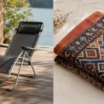 tumbons meaning — tumbon recliner chair and traditional handwoven textile garment side by side