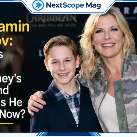 Benjamin Sanov and his mother Alison Sweeney at a Hollywood premiere event