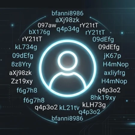 bfanni8986 anonymous digital username identity illustrated on a dark tech interface