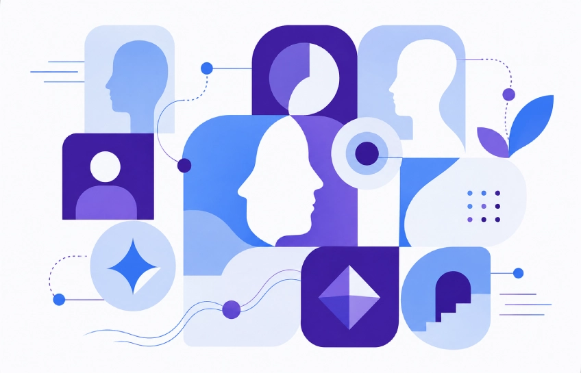 Illustration representing cadibara as a flexible digital identity concept with creative online presence elements