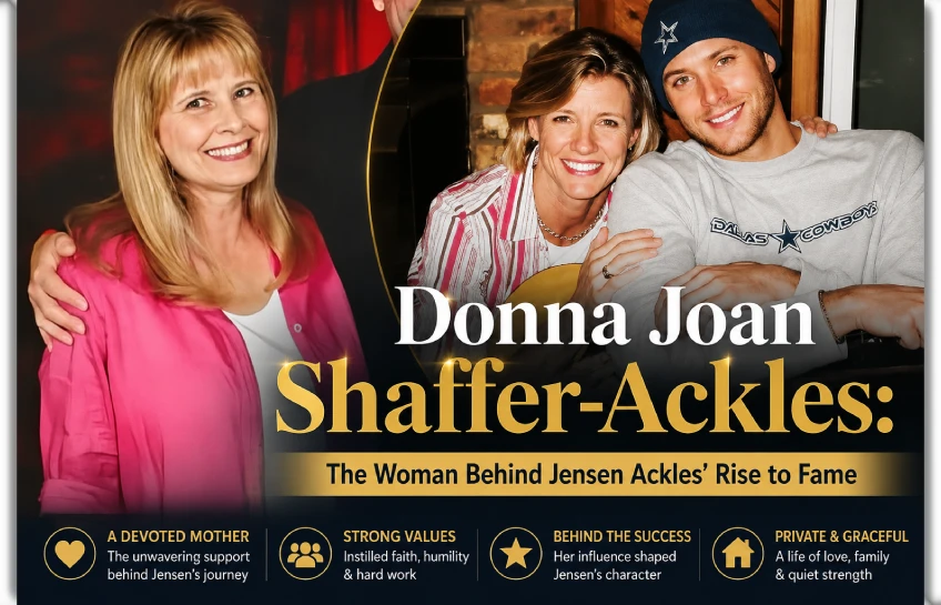 Donna Joan Shaffer-Ackles, devoted mother of actor Jensen Ackles, pictured in a warm family photo highlighting her strong values and quiet influence behind his rise to fame.