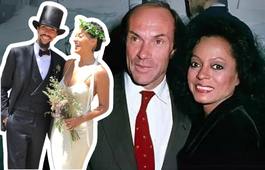 filippa kumlin d'orey ex-husband Arne Næss Jr. with Diana Ross and son Christoffer Naess wedding photo