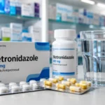 Metronidasool antibiotic tablets used for bacterial and parasitic infections