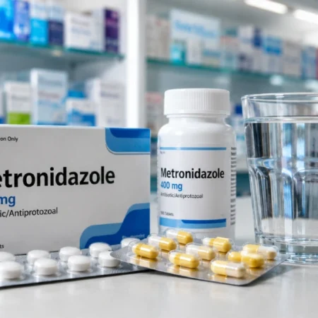 Metronidasool antibiotic tablets used for bacterial and parasitic infections