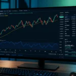 Intraday trading screen showing candlestick chart with moving averages and RSI indicator for day trading strategy analysis