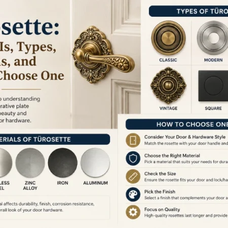 Türosette guide showing types, materials, and how to choose a door rosette design