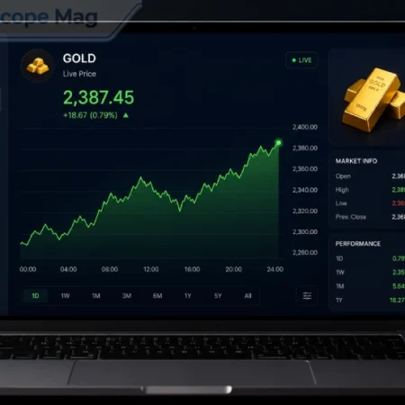 fintechzoom.com gold price chart and live market data on a financial dashboard