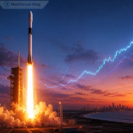 Elon Musk's SpaceX rocket launch symbolizing its rise to a trillion-dollar valuation