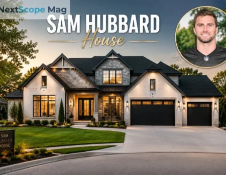 Sam Hubbard House exterior view with Cincinnati Bengals defensive end Sam Hubbard portrait