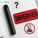 Ace Ultra Premium disposable vape with a consumer warning label highlighting ghost brand safety concerns
