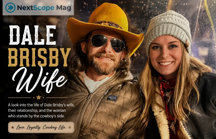 Dale Brisby wife featured in a western lifestyle portrait highlighting cowboy life, relationship, and personal story