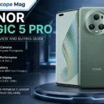 Geekzilla.tech Honor Magic 5 Pro honest review and buying guide featuring premium smartphone design, powerful performance, advanced camera system, long battery life, and futuristic tech style.