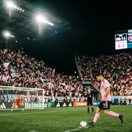 Luis Suárez penalty moment in the inter miami vs tigres uanl timeline quarterfinal at Chase Stadium 2025