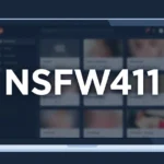 Illustration showing nsfw411 as a laptop-based content directory index with Reddit and search icons