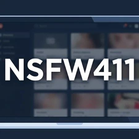 Illustration showing nsfw411 as a laptop-based content directory index with Reddit and search icons