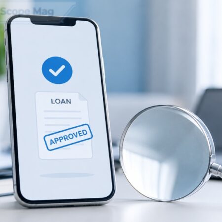 Smartphone showing a loan approval screen, representing how to verify a QLCredit digital lender