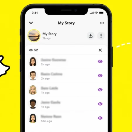 Smartphone screen showing the Snapchat story viewer list of people who watched a story.