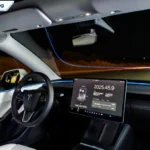Tesla dashboard showing software update 2025.45.9 with FSD features
