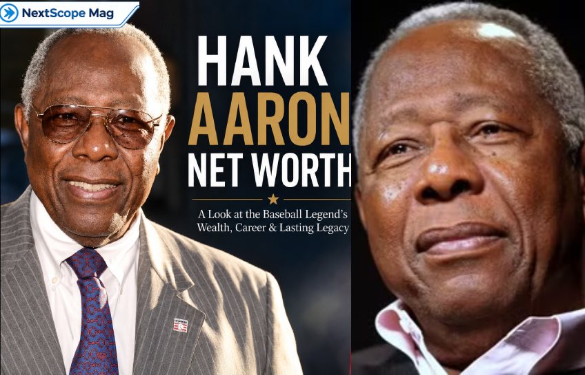 Hank Aaron net worth — two portraits of the baseball legend, Hall of Famer and all-time home run king