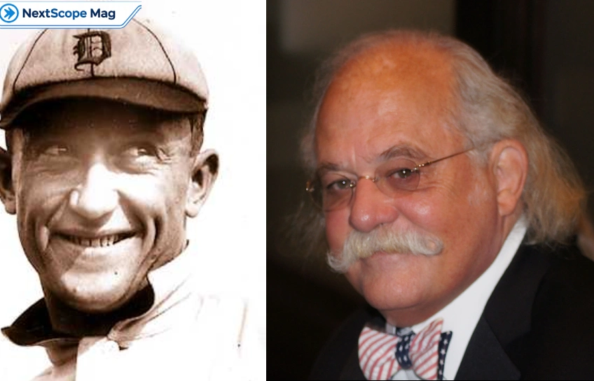 Ty Cobb in his Detroit Tigers baseball cap (left) and a modern photo, featured on NextScope Mag