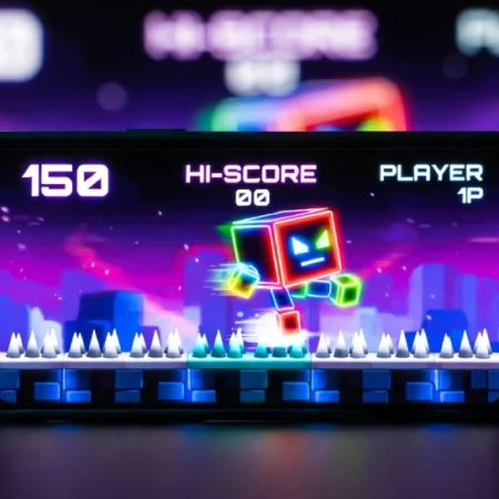 Geometry Dash 2.2 APK gameplay screen showing the new Platformer Mode on a smartphone