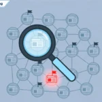 Illustration of a magnifying glass inspecting web pages, representing fact-checking the fake liatxrawler product claims