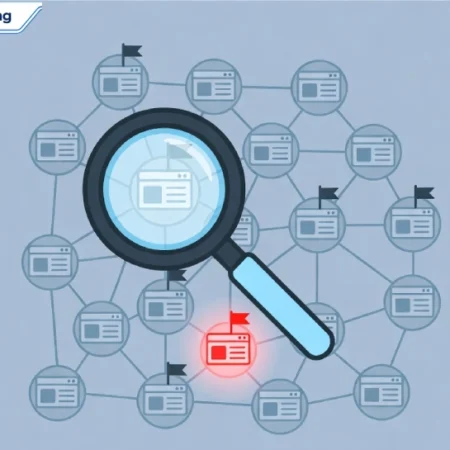 Illustration of a magnifying glass inspecting web pages, representing fact-checking the fake liatxrawler product claims