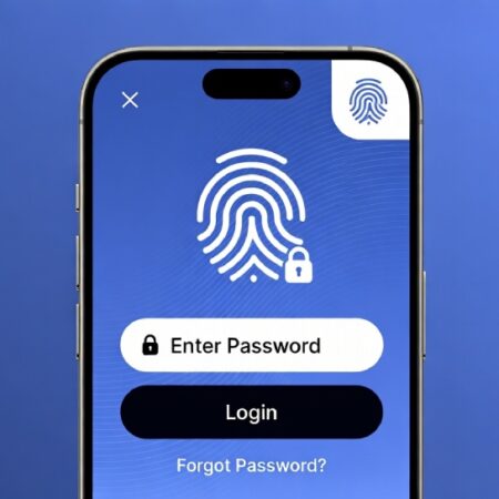 Samsung passwords vault screen showing fingerprint login and saved account list