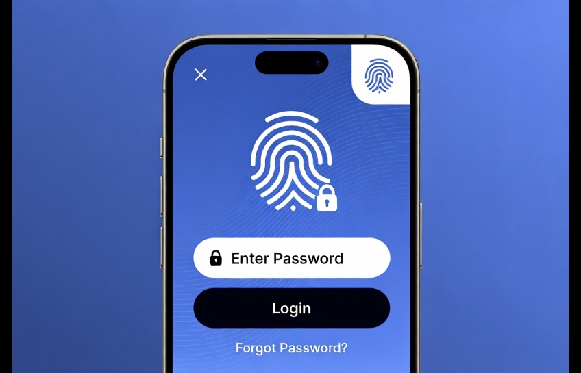Samsung passwords vault screen showing fingerprint login and saved account list