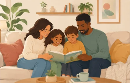 Illustration representing a review of the FamousParenting.com parenting and lifestyle blog