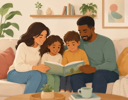 Illustration representing a review of the FamousParenting.com parenting and lifestyle blog